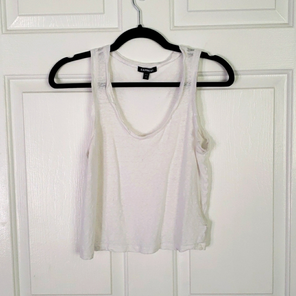 White Express linen tank,  size small